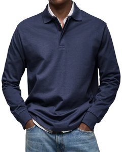 <span class=keywords><strong>Polo</strong></span> da <span class=keywords><strong>uomo</strong></span> in cotone 100% con Logo personalizzato di alta qualità a maniche lunghe Jersey traspirante antirughe in tinta unita stile tinta unita - Product Image 3