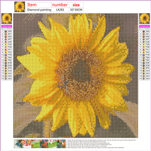 Tournesol rond cristal strass diamant peinture 5D perceuse complète peinture d'un diamant art décoration murale - Product Image 2