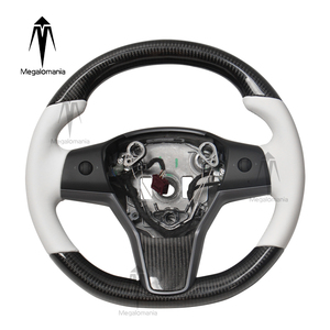 Volant en fibre de carbone avec LED, compatible avec Tesla Model Y, Model 3, <span class=keywords><strong>X</strong></span>, S - Product Image 2