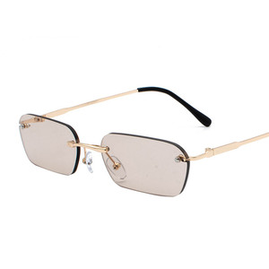 Wholesale Randloze <strong>Bril</strong> Frameless Metal Rimless Small Rectangle Rectangular Sun Glasses UV400 Unisex Gafas De Sol Sunglasses - Product Image 5