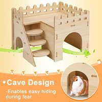 Maisons de hamster en bois cachettes faciles à assembler château de hamster en bois lit de maison de petit animal avec escalier