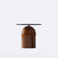 Ensemble de table basse crème moderne haut de gamme Table d'appoint en verre créative de style français pour petits salons pour canapés minimalistes