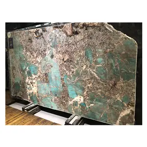 Eine hochwertige Luxus-Naturstein-Amazonit-Marmorplatte aus grünem Onyx