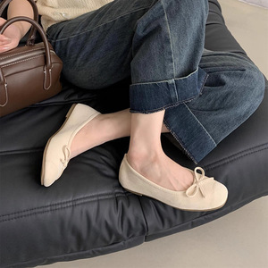 Scarpe basse da <span class=keywords><strong>donna</strong></span> all'ingrosso-<span class=keywords><strong>ballerine</strong></span> Vintage a punta quadrata con fiocco in pelle verniciata lucida Casual - Product Image 4