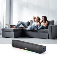 Barre de son portable en forme de bande avec batterie intégrée et alimentation double fil et batterie pour ordinateur