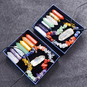 天然石ギフトセットカラフルなヒーリングクリスタルブレスレット六角形ペンダントネックレスハートチャクラクリスタルクラフトギフト用 - Product Image 2