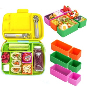 Boîte à lunch en silicone réutilisable, écologique, OEM ODM, personnalisée, hermétique, compatible micro-ondes, sans BPA, boîte bento en silicone - Product Image 1
