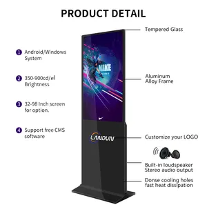 Floor Stand Digital Signage And Displays Android WIFI IPS Touch Screen Kiosk Indoor FHD LCD Smart Advertising Display Players