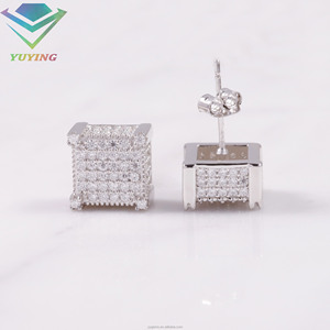 Pendientes de diamantes de moissanita de moda, moissanita VVS, chapados en oro, plata de ley 925, certificado GRA, pasan la prueba del probador de diamantes. - Product Image 3