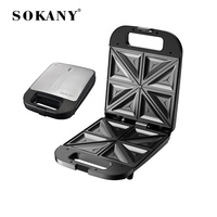 Sokany Machine à sandwich électrique et grille-pain à gaufres Appareil ménager antiadhésif multifonctionnel pour un petit-déjeuner facile à nettoyer