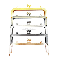 En stock : Cadre de sac à main métallique à fermoir boule, 5 couleurs, 20 cm