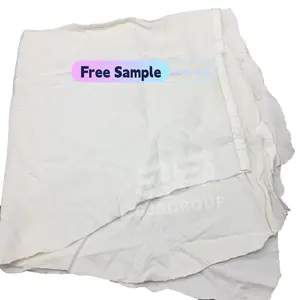 Usine directe 100% coton textile déchets coupe tissu pièces blanc chiffon de nettoyage coupe utilisé draps blanc bâches essuie-glaces