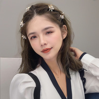 Jepit Rambut Mini Qianjin Motif Bunga, Jepit Rambut Asetat Kecil Bermotif Bunga, Jepit Poni Samping Manis, Aksesoris Rambut Mini Elegan untuk Wanita