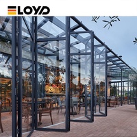 Porte pliante moderne en alliage d'aluminium à verre Low-E – Insonorisée, étanche, revêtement poudré, pour extérieur, villa, école, cuisine personnalisable