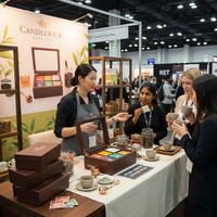 Boîte à thé en bois carrée multi-usages de haute qualité recyclable avec compartiments