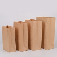 Nouveau produit Sac en papier SoS brun à fond carré pour déjeuner de qualité alimentaire