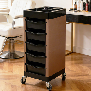 Chariot de rangement de salon à 5 niveaux durable en plastique, équipement de salon de coiffure, vente en gros d'usine - Product Image 4
