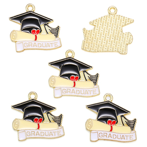 Esmalte ceremonia de graduación <span class=keywords><strong>profesor</strong></span> estudiantes Mortarboard encantos para collares pendientes DIY joyería hacer accesorios W442 - Product Image 5