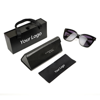 Étui à lunettes de soleil et à lunettes de vue en cuir XUZE PB-1005 avec pochette en microfibre et coffret en papier - Couleur personnalisée disponible