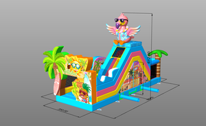 WINSUN - Castillo Inflable Tropical con Tobogán de Flamencos, PVC Impermeable, Certificado CE, Grado Comercial, para Fiestas Infantiles, Parques, Logotipo Personalizado, Diversión - Product Image 6