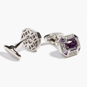 Hot-selling High-quality Light Luxury Retro Men's <b>Cufflinks</b> square Silver <b>Shirt</b> <b>Cufflinks</b> Inlaid <b>with</b> Zircon <b>Cufflinks</b> - Product Image 4