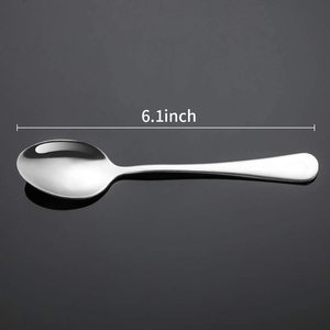 12 pièces cuillères à soupe en acier inoxydable à Long manche <span class=keywords><strong>de</strong></span> 6.1 pouces, <span class=keywords><strong>cuillère</strong></span> <span class=keywords><strong>de</strong></span> <span class=keywords><strong>Table</strong></span> écologique pour manger, mélanger et remuer - Product Image 2