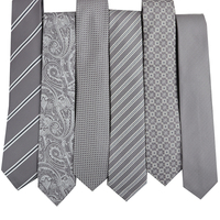 Hochwertige 7,5 CM Klassische Herren-Krawatte Silber Hellgrau Gentleman Retro-Stil Hemd Anzug Gewebte Jacquard Business Mode-Krawatte