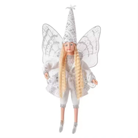 Ornements de Noël en forme de fée de fleurs colorées SOTE, en plastique et polyester, 35 cm, petite taille, figurines, pendentif de Noël à suspendre