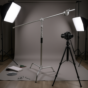 Support d'éclairage en métal robuste réglable de 102 pouces avec bras articulé en C pour studio photo et vidéo - Product Image 2