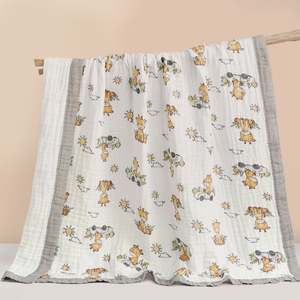 Baby Soft <b>Muslin</b> Gauze 6 Layers Swaddle <b>Blanket</b> Kids Breathable Organic Cotton Floral Sleeping Wraps - Product Image 2