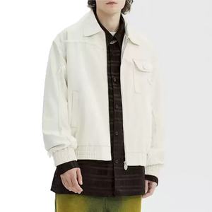 Chaqueta Corta de Algodón de Alta Calidad Personalizada para Hombre, Cuello Camisero, Color Sólido, Estilo Vintage, Chaquetas Vaqueras para Hombre - Product Image 1