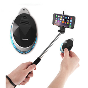 Shaba <b>Bluetooth</b> <b>Speaker</b> With Selfie Stick Telescopic <b>Mini</b> Subwoofer For Outdoor Use Wireless Portable Handsfree - Product Image 1