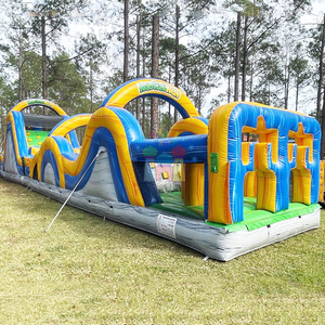Casa de rebote gigante para fiestas al aire libre con tobogán Combo Jumpers Carrera <span class=keywords><strong>radical</strong></span> Carrera de obstáculos comercial inflable - Product Image 1