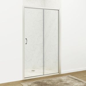 Porte de douche coulissante moderne de 110 cm, verre trempé de 10 mm, sans cadre, en acier inoxydable et aluminium, pour salle de bain, hôtel, villa, pivotante - Product Image 1