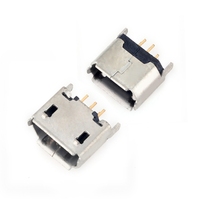Conector Micro USB Tipo B Hembra Vertical de 5 Pines, Conector USB para Carga y Transferencia de Datos