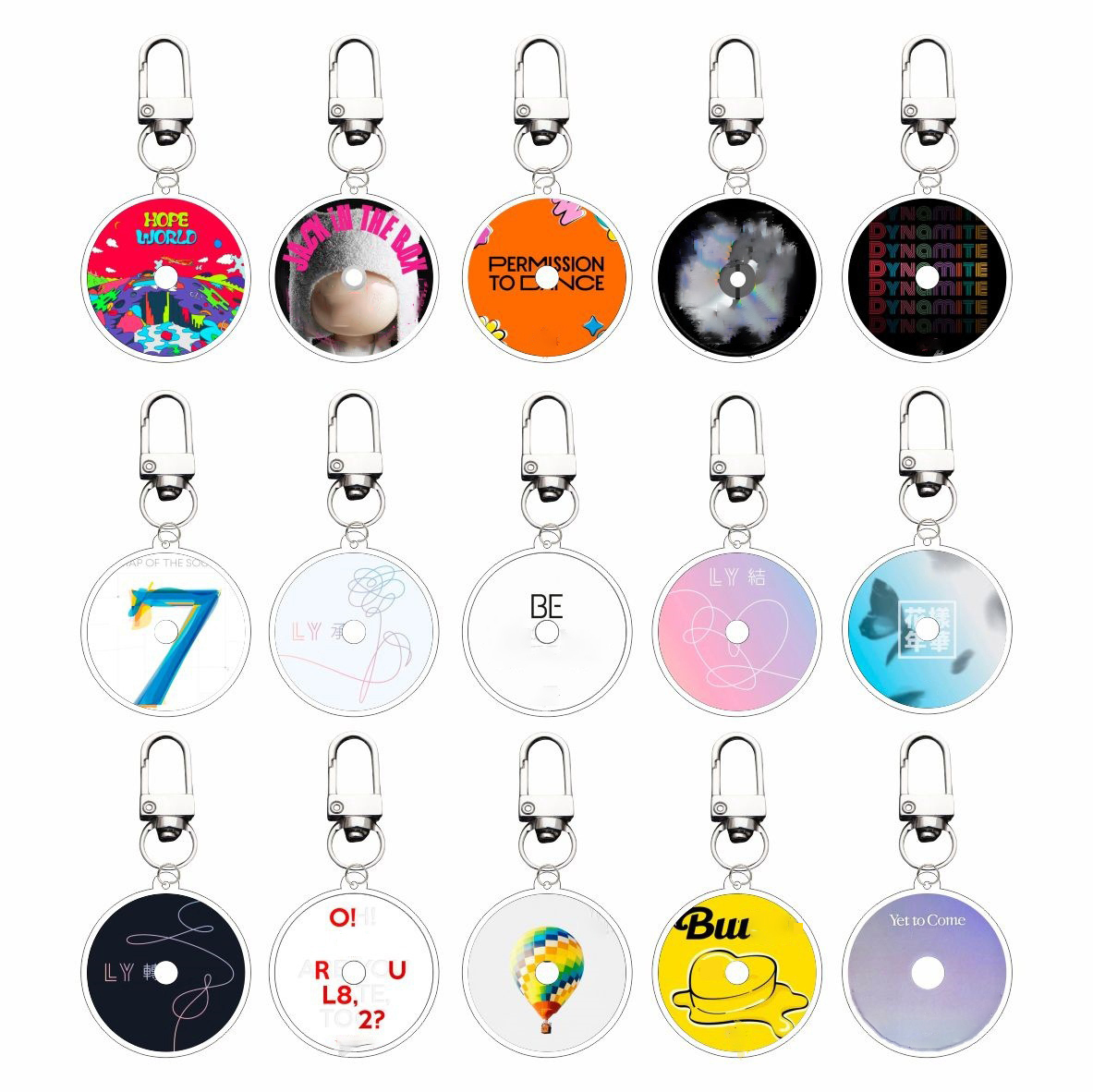 KPOP JIMIN V JK CD Album Photo Acrylic Round Keychains