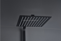 Système de douche thermostatique noir mat moderne en laiton massif avec mitigeur à effet pluie pour salle de bain d'hôtel