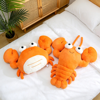 Peluche géante réaliste de crabe ou homard orange, jouet en peluche doux en forme d'animal marin, coussin corporel pour enfants, vente en gros d'usine