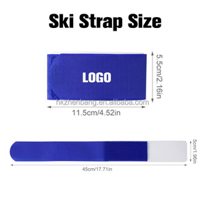 Sangle de ski personnalisée pour homme, fermeture auto-agrippante réglable, fixation antidérapante durable pour débutant, impression noire de haute qualité, logo personnalisé - Product Image 3