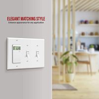 Plaque murale pour prise GFCI à double interrupteur à bascule et interrupteur d'éclairage à 3 voies avec cache pour rack Ethernet C660R1T2 Blanc