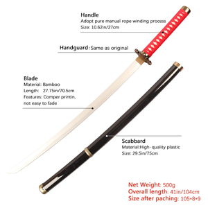 Popular 104 Cm Anime espada <span class=keywords><strong>Inuyasha</strong></span> dientes naturales Prop cuchillo Kidults juego de rol juguete Katana espadas de madera para <span class=keywords><strong>Cosplay</strong></span> jugando niños - Product Image 5