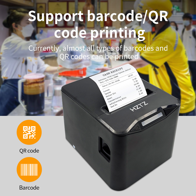 OEM 80mm High Speed Thermal Receipt Printer Kitchen/Restaurant Front Desk Cashier Order Desktop USB LAN in Stock 1-Year Warranty