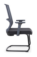 Chaise de bureau moderne entièrement en maille, pivotante, pour visiteurs, conférences et réunions, avec dossier mi-haut, base en aluminium et réglage manuel