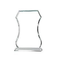 Trophée en verre personnalisé gravé au laser avec logo, texte et image sur mesure – Plaque de récompense pour entreprise et cérémonie de remise des diplômes