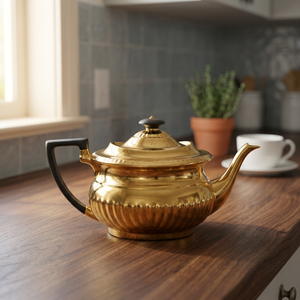 Théière en métal doré avec couvercle et poignée, design moderne et luxueux, bouilloires et pots à eau - Product Image 2
