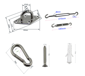 Accessoires personnalisés en acier inoxydable Mousqueton à ressort Turnbuckle Eye Pad Sun Shade Sail Kits de <span class=keywords><strong>fixation</strong></span> - Product Image 4
