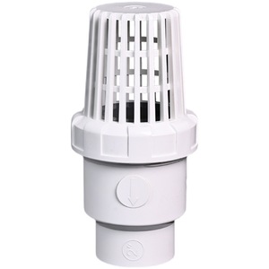 Vanne de fond sphérique en PVC blanc, clapet anti-retour pour pompe à eau, tête de panier pour milieux acides, vanne de terminaison en plastique pour tuyau d'eau d'aquarium - Product Image 1