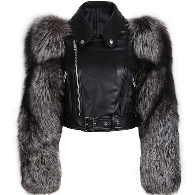 Leather Jacket with Fur - High Quality Women's Fashion