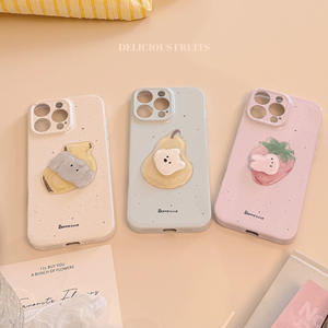 Coque antichoc peinte à motif de dessin animé rotatif, fruits et petits animaux mignons, pour iPhone 17, 14 Pro Max, 13, 15, protection intégrale - Product Image 3