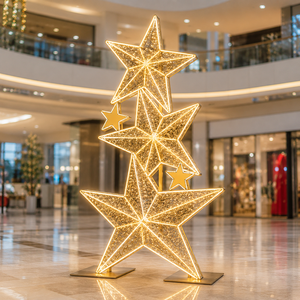 CE UL Lumière décorative extérieure pour centre commercial et place publique, motif étoile 3D empilable IP65 lumineux pour la décoration de festivals - Product Image 2